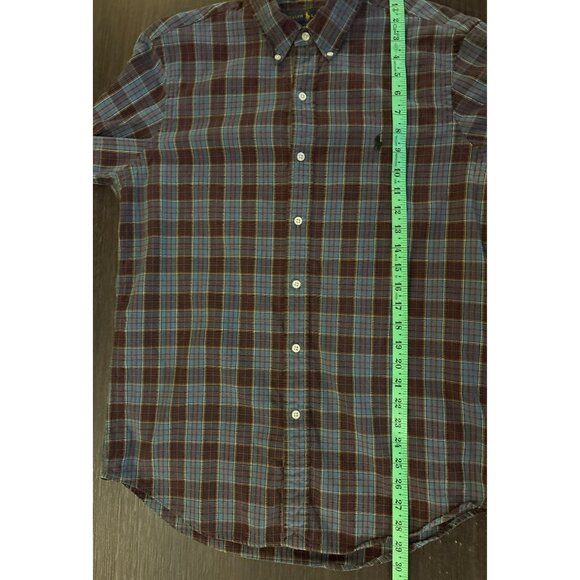 Ralph Lauren Plaid Button-Down Long Sleeve Shirt 100% Cotton Size Medium - Picture 7 of 8